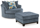 Maxon Place Chair and Ottoman in Navy from Ashley - Luna Furniture