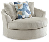 Maxon Place Chair and Ottoman in Stone from Ashley - Luna Furniture