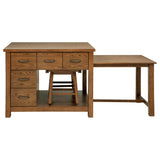 Mayfair Dark Oak 3-Piece Kitchen Island with Extension Table from Coaster - Luna Furniture