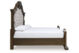 Maylee Dark Brown California King Upholstered Panel Bed from Ashley - Luna Furniture