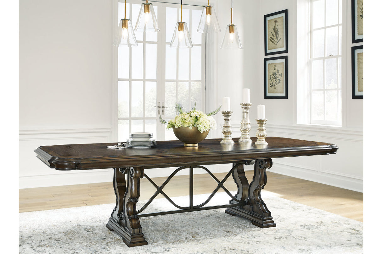 Maylee Dark Brown Dining Extension Table from Ashley - Luna Furniture