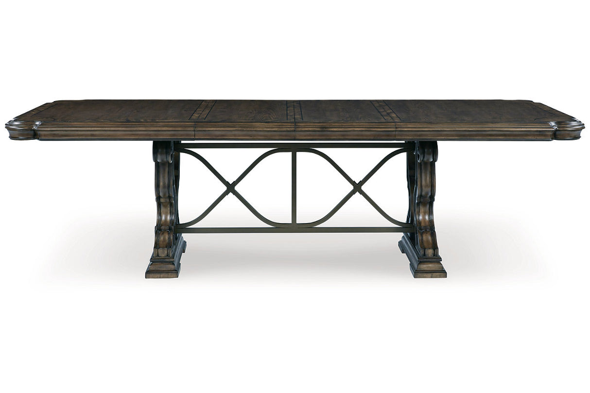 Maylee Dark Brown Dining Extension Table from Ashley - Luna Furniture