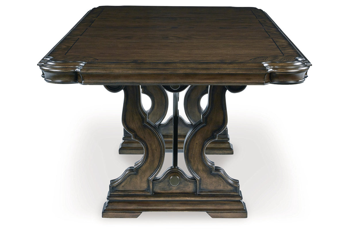 Maylee Dark Brown Dining Extension Table from Ashley - Luna Furniture