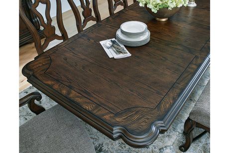 Maylee Dark Brown Dining Extension Table from Ashley - Luna Furniture