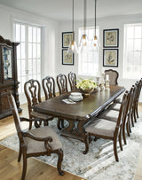 Maylee Dark Brown Dining Table and 10 Chairs from Ashley - Luna Furniture
