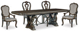 Maylee Dark Brown Dining Table and 4 Chairs from Ashley Furniture - Luna Furniture
