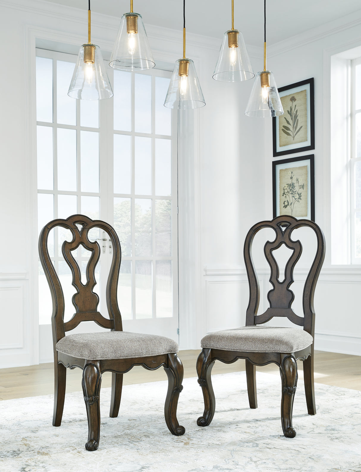 Maylee Dark Brown Dining Table and 4 Chairs from Ashley Furniture - Luna Furniture