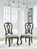 Maylee Dark Brown Dining Table and 4 Chairs from Ashley Furniture - Luna Furniture