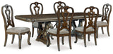 Maylee Dark Brown Dining Table and 6 Chairs from Ashley - Luna Furniture