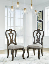 Maylee Dark Brown Dining Table and 6 Chairs from Ashley - Luna Furniture