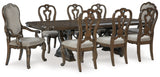 Maylee Dark Brown Dining Table and 8 Chairs from Ashley - Luna Furniture