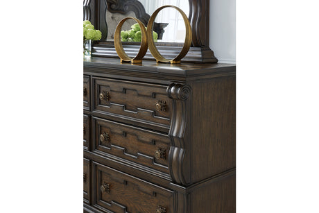 Maylee Dark Brown Dresser and Mirror from Ashley - Luna Furniture