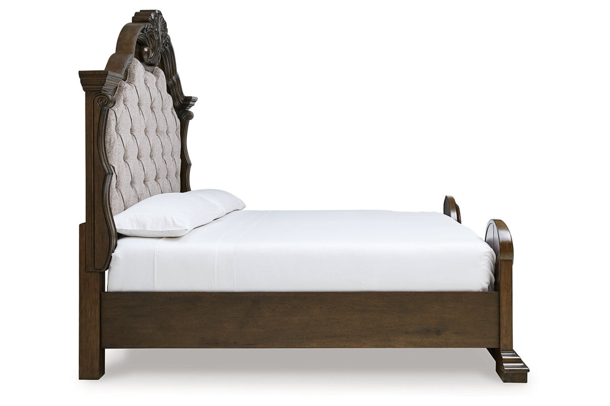Maylee Dark Brown King Upholstered Panel Bed from Ashley - Luna Furniture