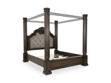 Maylee Dark Brown Queen Upholstered Canopy Bed from Ashley - Luna Furniture