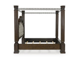 Maylee Dark Brown Queen Upholstered Canopy Bed from Ashley - Luna Furniture