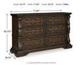 Maylee King Canopy Bed with Dresser and Nightstand in Dark Brown from Ashley - Luna Furniture