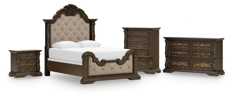 Maylee Queen Upholstered Bed, Dresser, Chest and Nightstand from Ashley - Luna Furniture