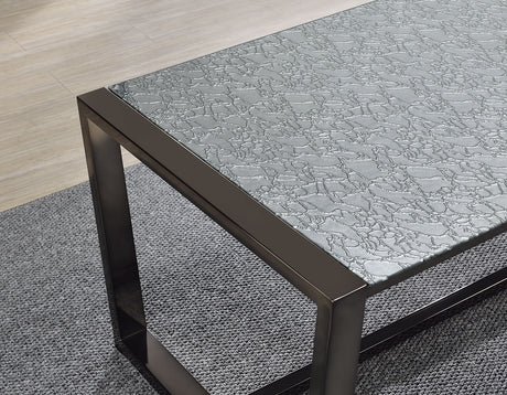 Mazie Coffee Table with Patterned Mirror Top from Steve Silver - Luna Furniture