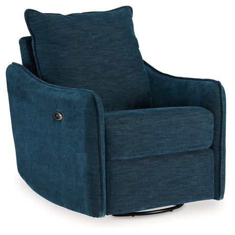 McBurg Navy Swivel Power Recliner from Ashley - Luna Furniture