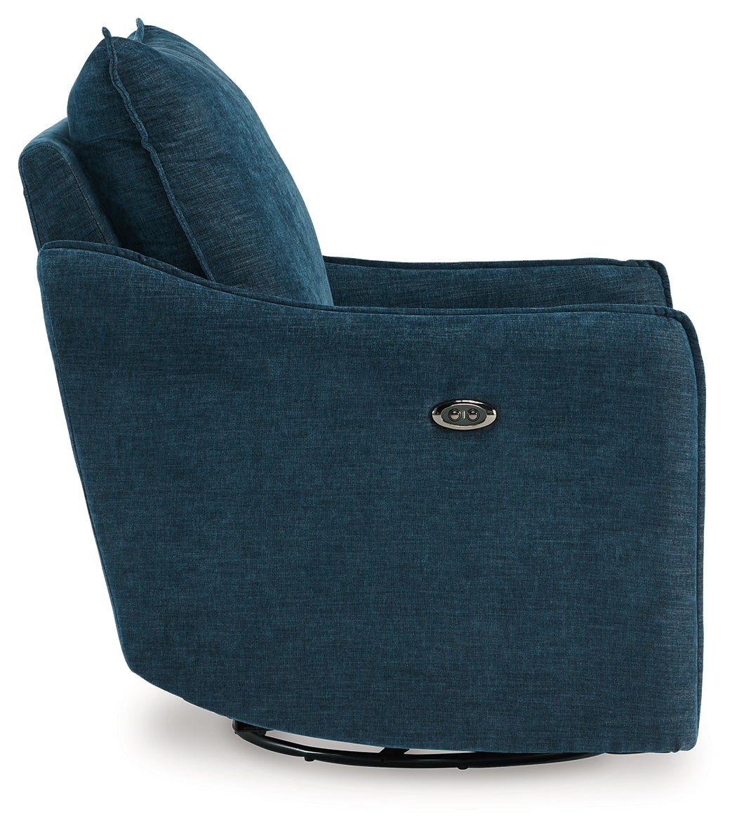 McBurg Navy Swivel Power Recliner from Ashley - Luna Furniture