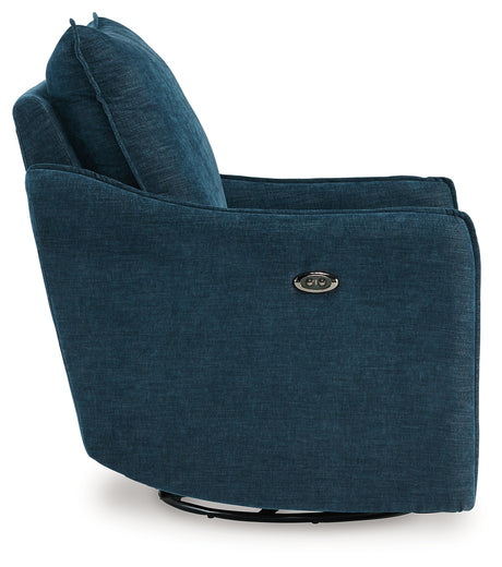 McBurg Navy Swivel Power Recliner from Ashley - Luna Furniture