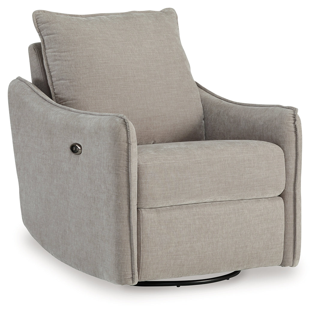 McBurg Taupe Swivel Power Recliner from Ashley - Luna Furniture