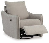 McBurg Taupe Swivel Power Recliner from Ashley - Luna Furniture