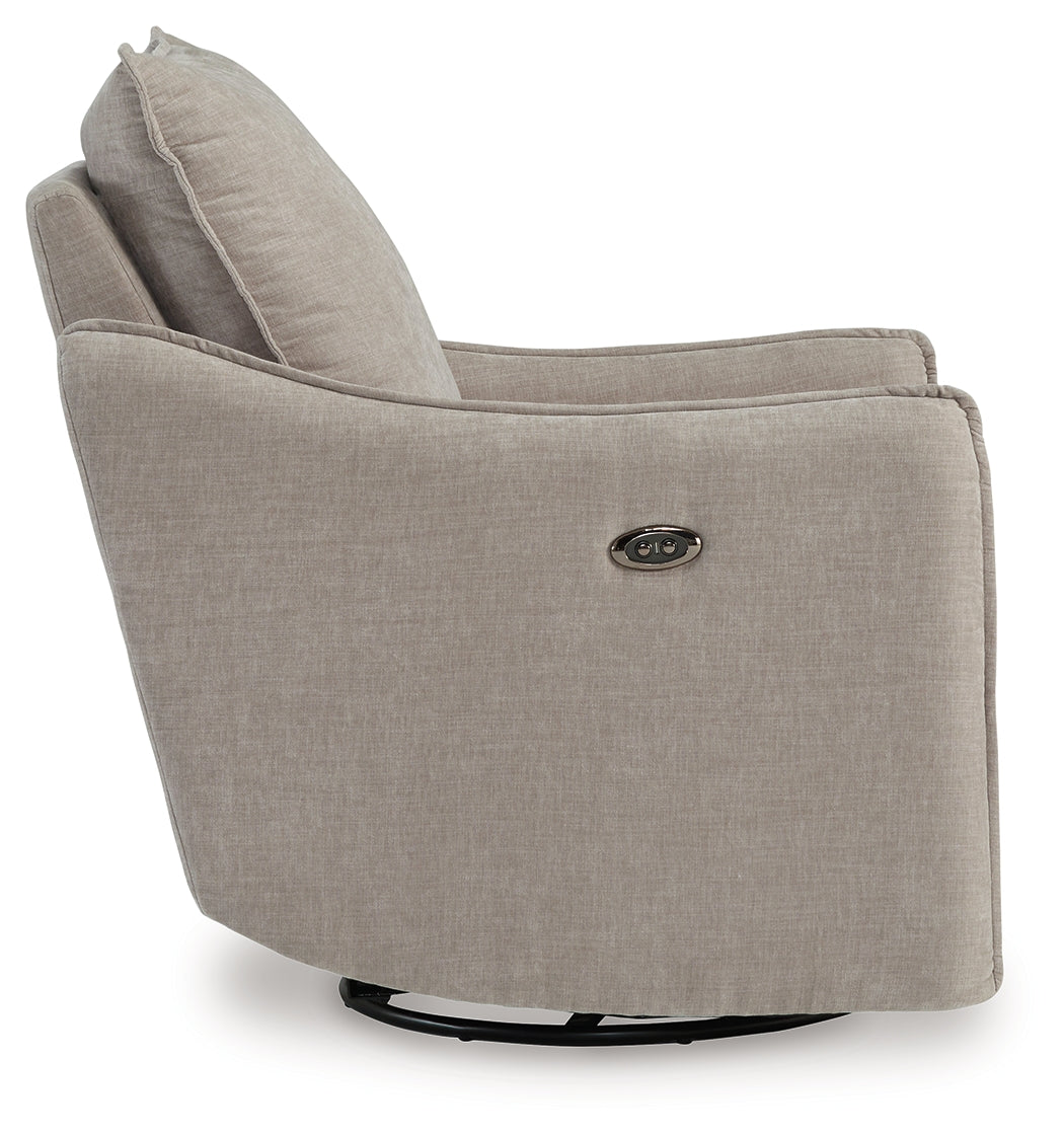 McBurg Taupe Swivel Power Recliner from Ashley - Luna Furniture