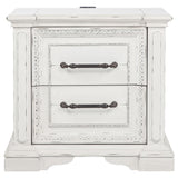 McKinney Vintage White 2-Drawer Nightstand with Dual USB from Coaster - Luna Furniture