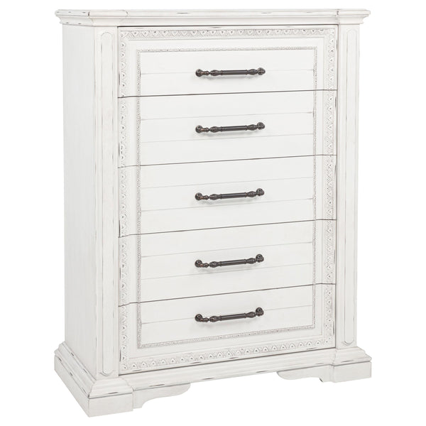 McKinney Vintage White 5-Drawer Bedroom Chest