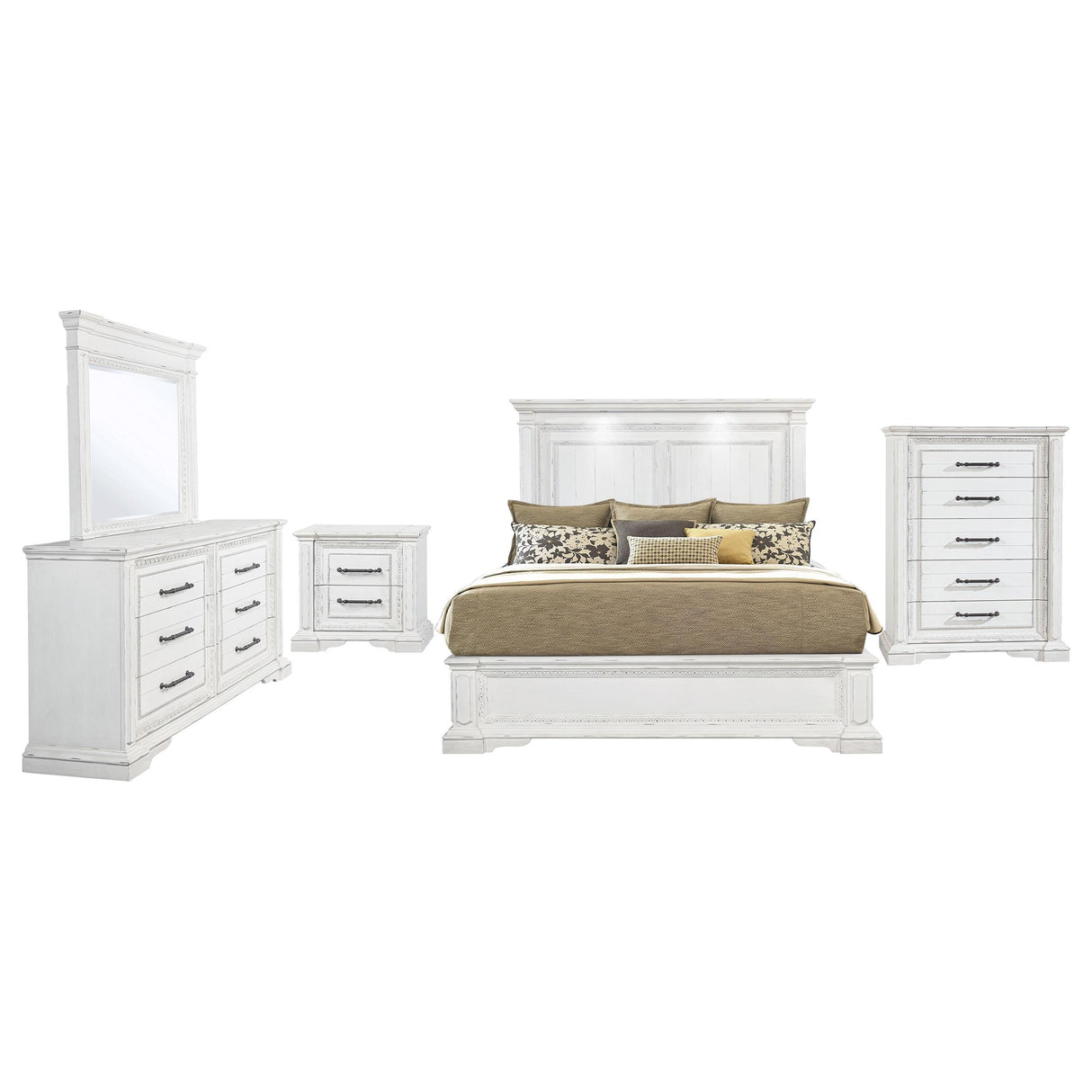 McKinney Vintage White 5-Piece Queen Bedroom Set from Coaster - Luna Furniture