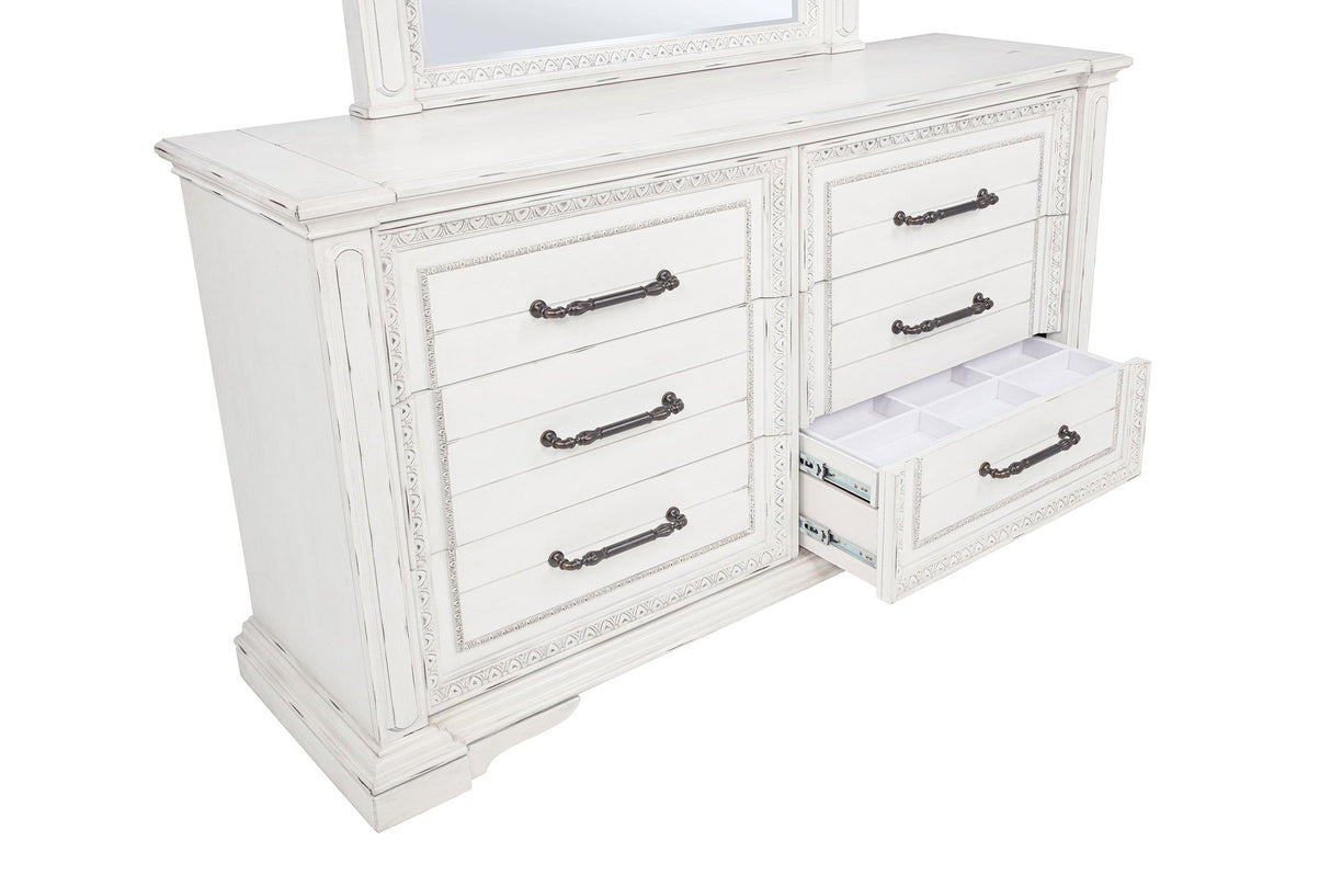 McKinney 6-Drawer Bedroom Dresser Cabinet Vintage White