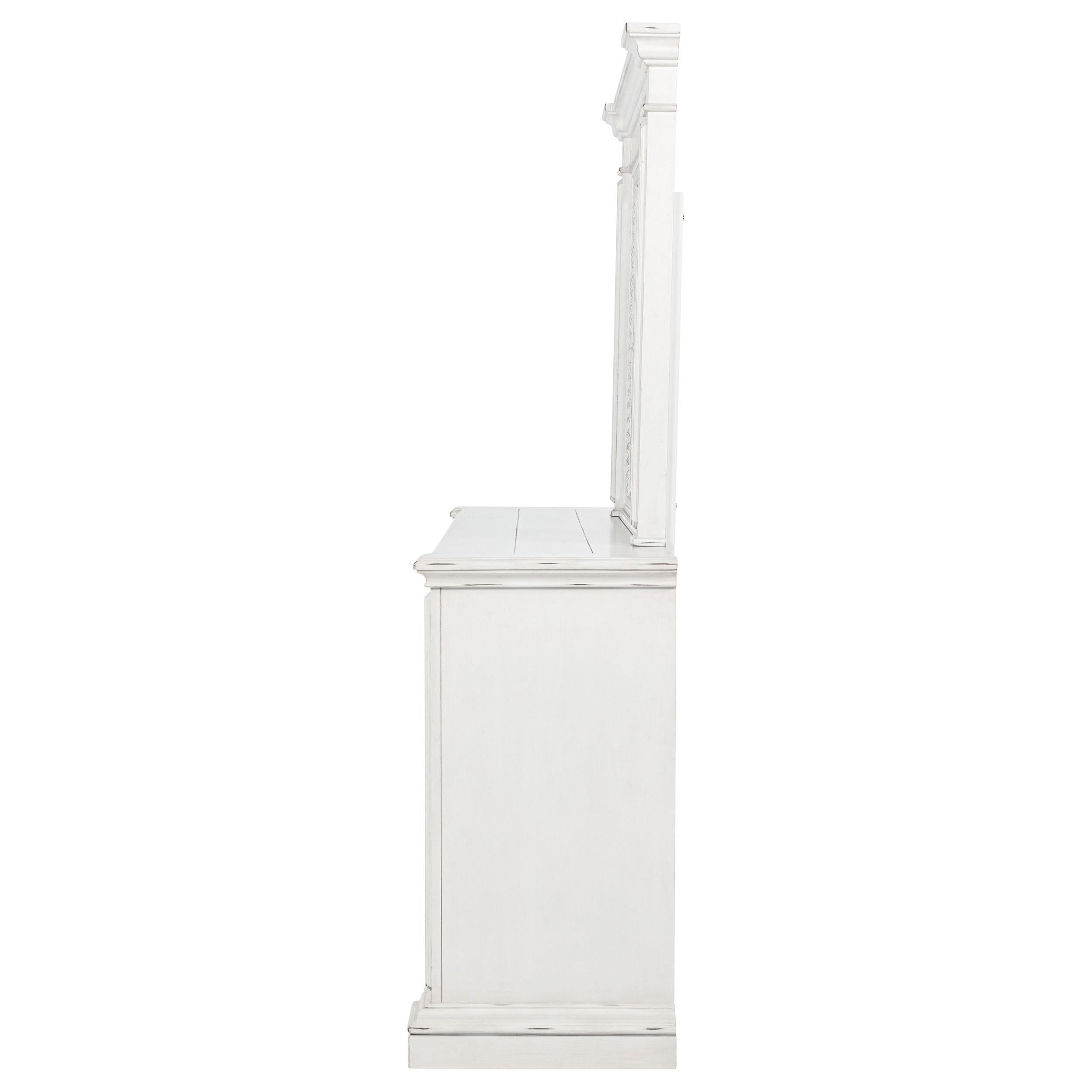 McKinney Vintage White 6-Drawer Bedroom Dresser with Mirror from Coaster - Luna Furniture