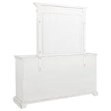 McKinney Vintage White 6-Drawer Bedroom Dresser with Mirror from Coaster - Luna Furniture