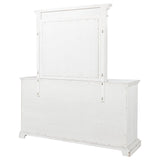 McKinney Vintage White 6-Drawer Bedroom Dresser with Mirror from Coaster - Luna Furniture