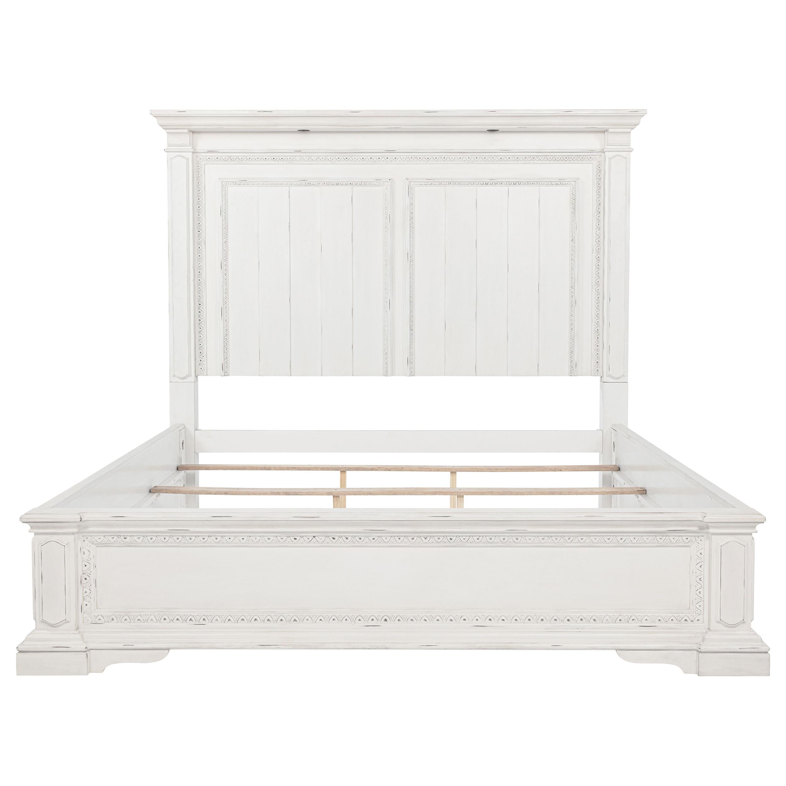 McKinney Vintage White California King LED Light Panel Bed from Coaster - Luna Furniture