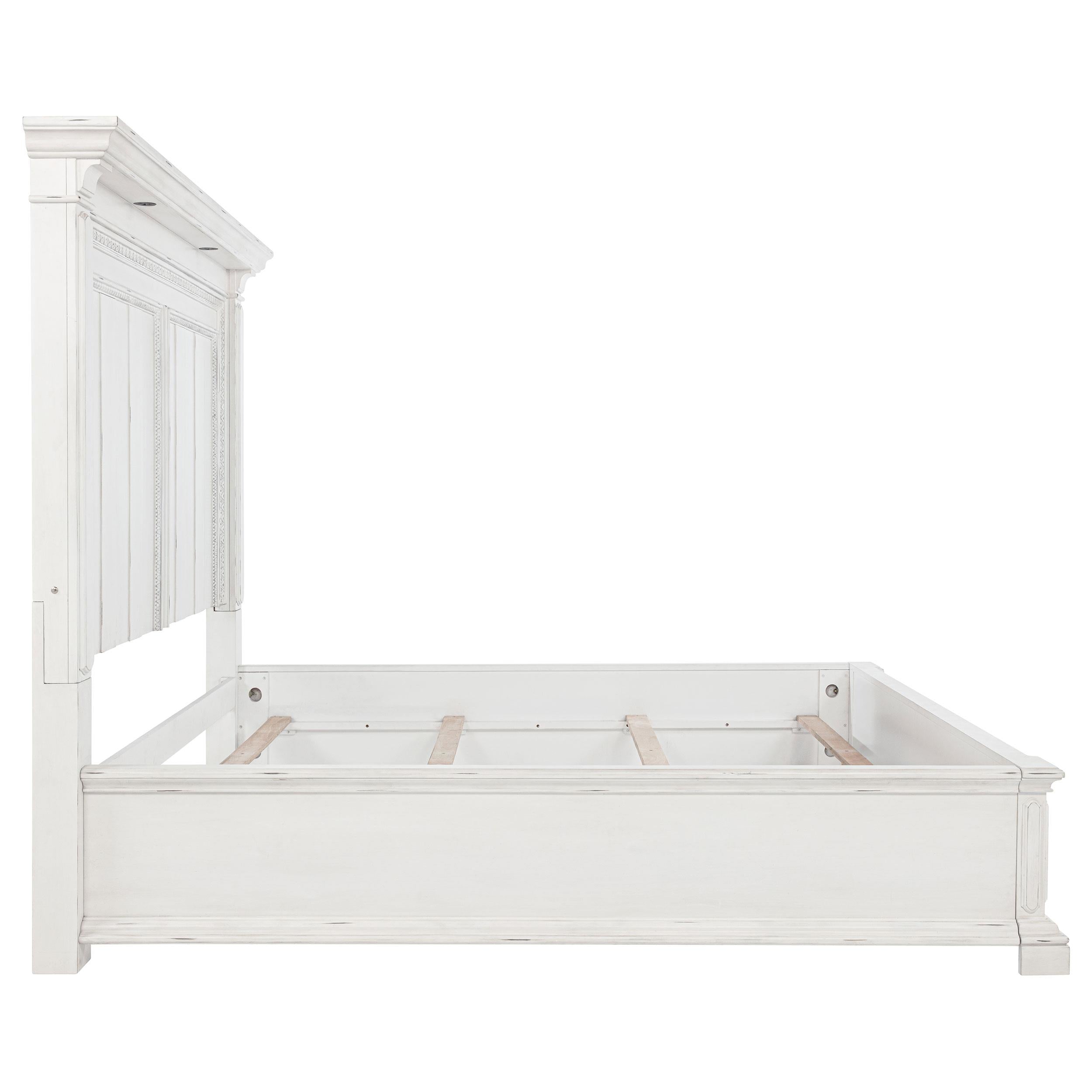 McKinney Vintage White California King LED Light Panel Bed from Coaster - Luna Furniture