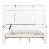 McKinney Vintage White Eastern King LED Light Panel Bed from Coaster - Luna Furniture