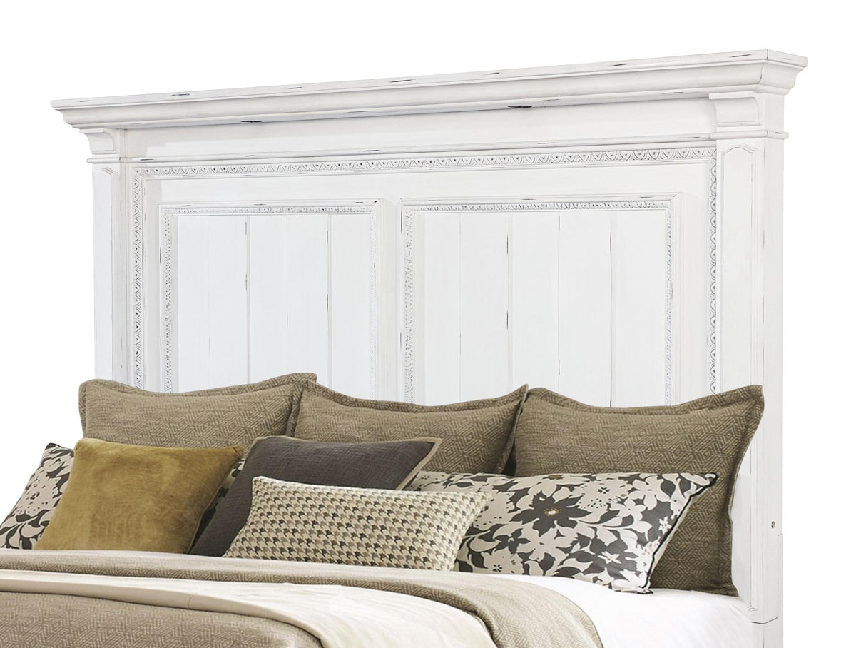 McKinney Vintage White Eastern King LED Light Panel Bed from Coaster - Luna Furniture