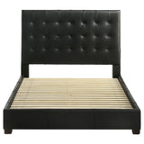 Medley Black Genuine Leather Eastern King Platform Bed from Coaster - Luna Furniture