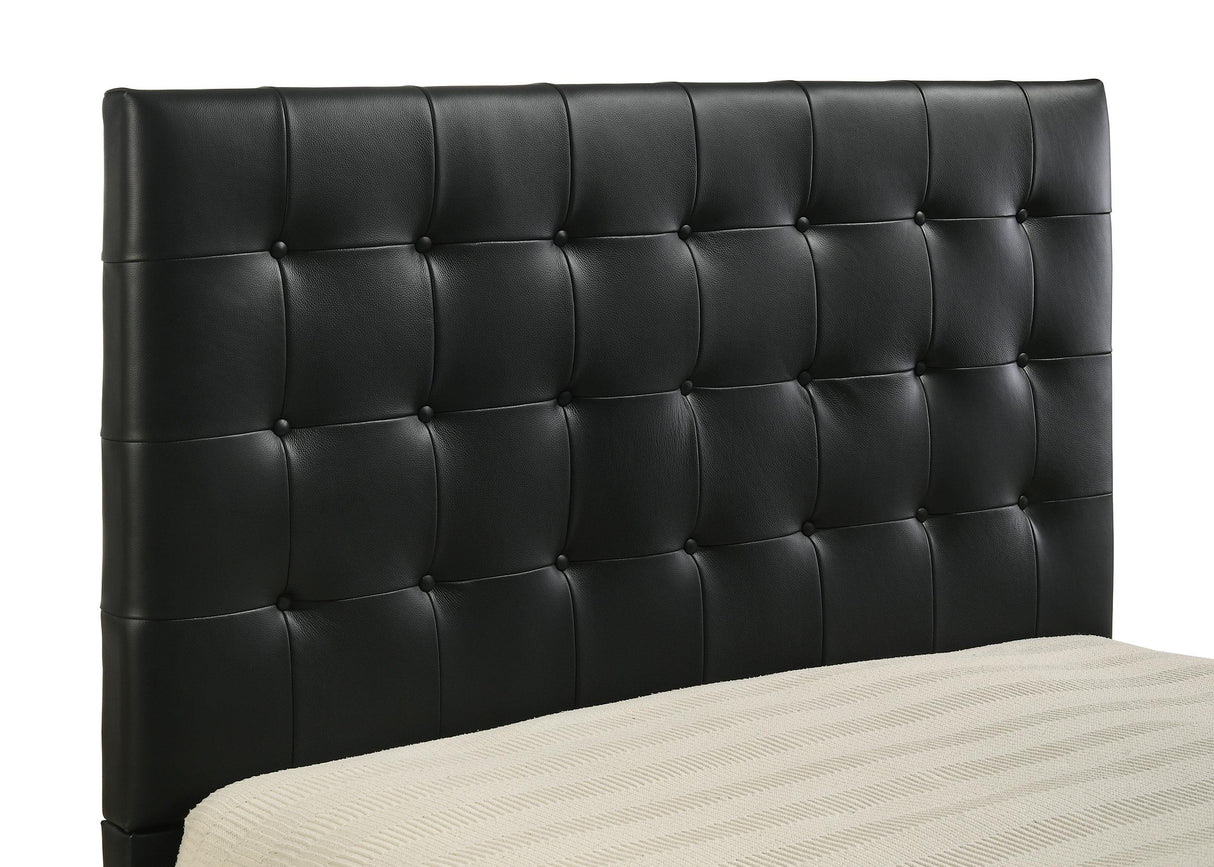 Medley Black Genuine Leather Eastern King Platform Bed from Coaster - Luna Furniture