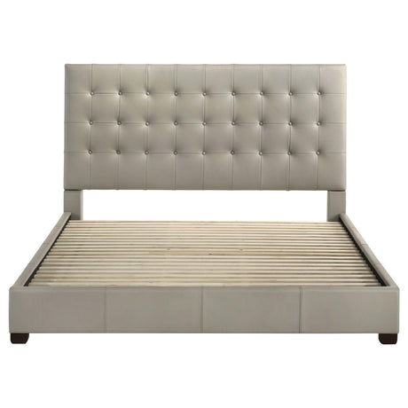 Medley Tan Genuine Leather Eastern King Platform Bed from Coaster - Luna Furniture