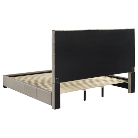Medley Tan Genuine Leather Eastern King Platform Bed from Coaster - Luna Furniture