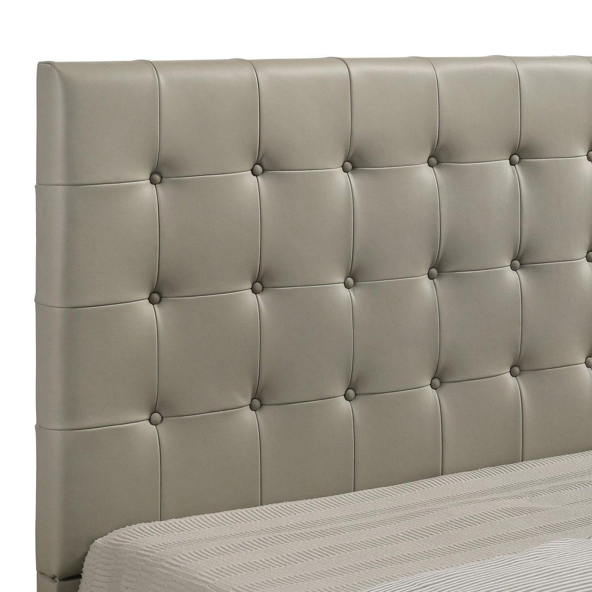 Medley Tan Genuine Leather Eastern King Platform Bed from Coaster - Luna Furniture