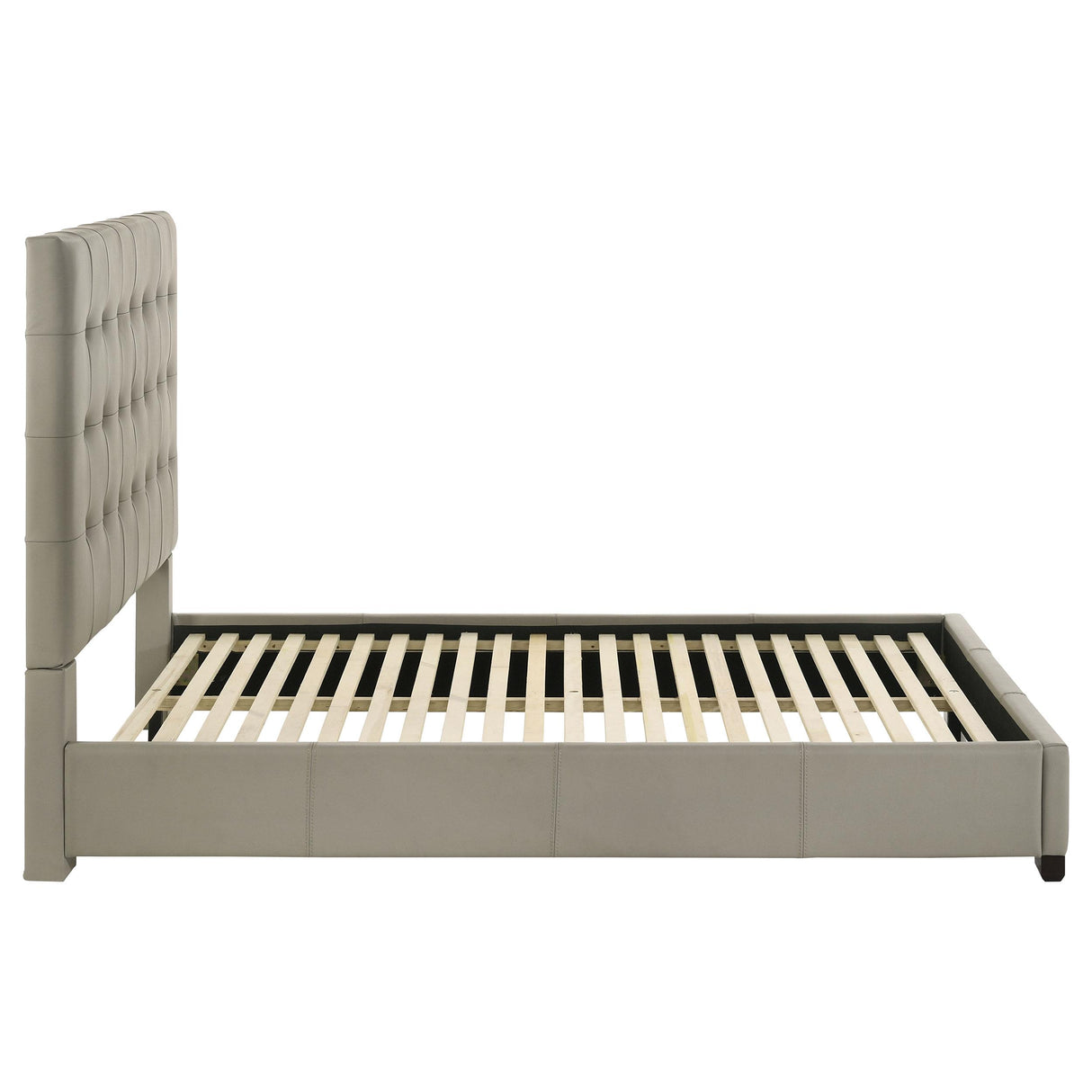 Medley Tan Genuine Leather Queen Panel Platform Bed from Coaster - Luna Furniture