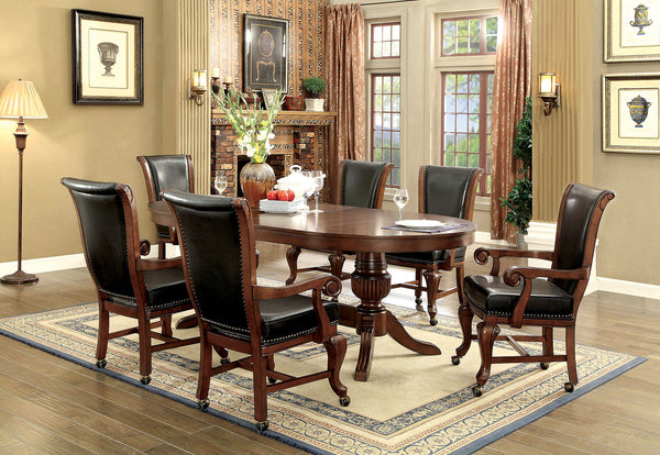 Melina Brown Cherry/Black Arm Chair
