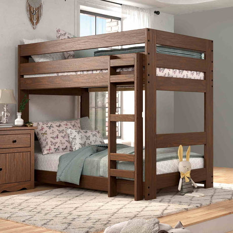 Melitta Mahogany Twin Bunk Bed from Furniture of America - Luna Furniture