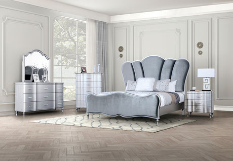 Melodi Parc Silver King Bed from Furniture of America - Luna Furniture