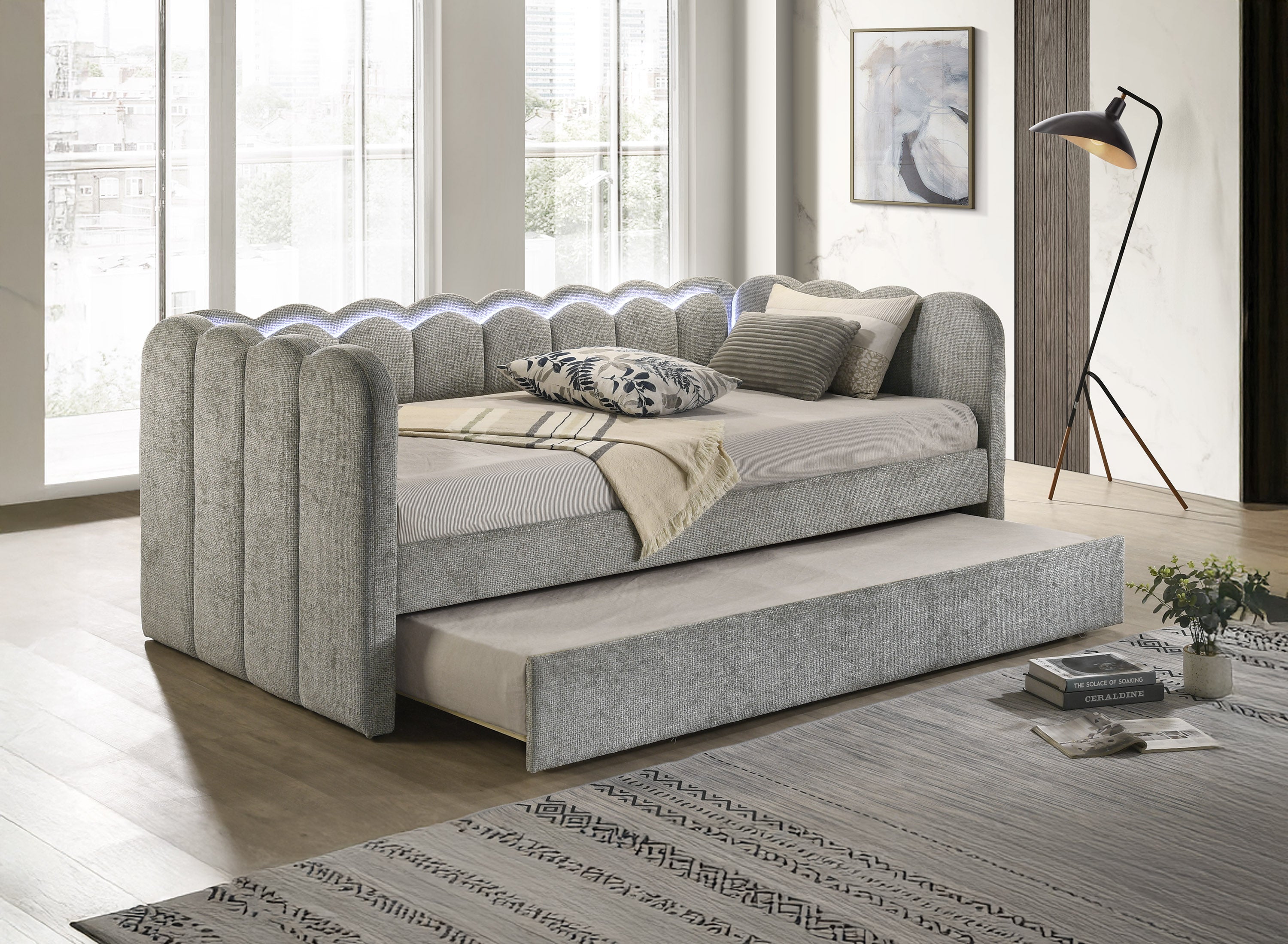 Crown Mark Melody Light Gray Daybed – Luna Furniture