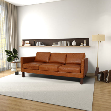 Memphis Cognac Waxy Leather Sofa from Midinmod - Luna Furniture